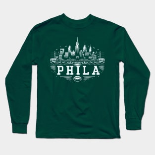 Phila Football Skyline Long Sleeve T-Shirt